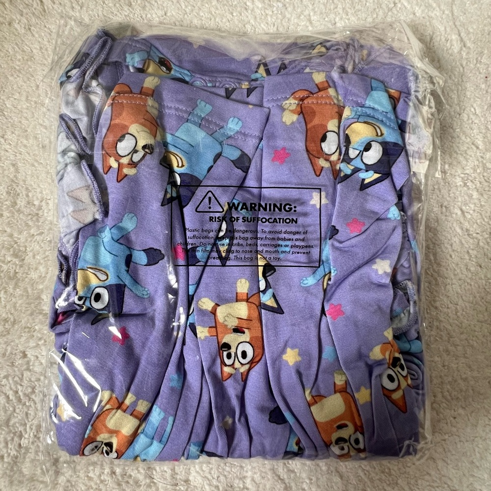 Little Sleepies LS Bluey Bingo Purple Flutter Bamboo Twirl Dress - NWT, NIB - Picture 4 of 4
